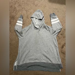 Old Navy Hoodie, women’s XL, grey with white stripes on sleeves